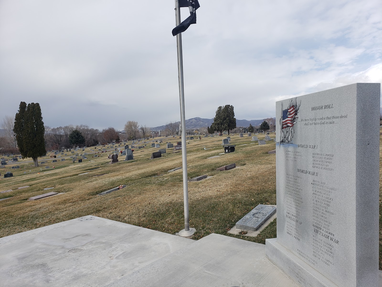 American Fork Cemetery headstone and grounds