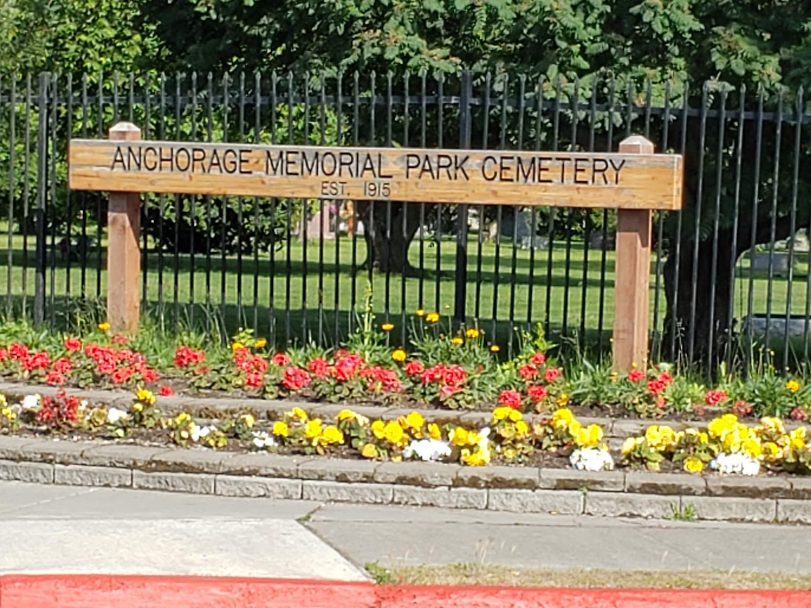 Anchorage Memorial Park Cemetery headstone and grounds