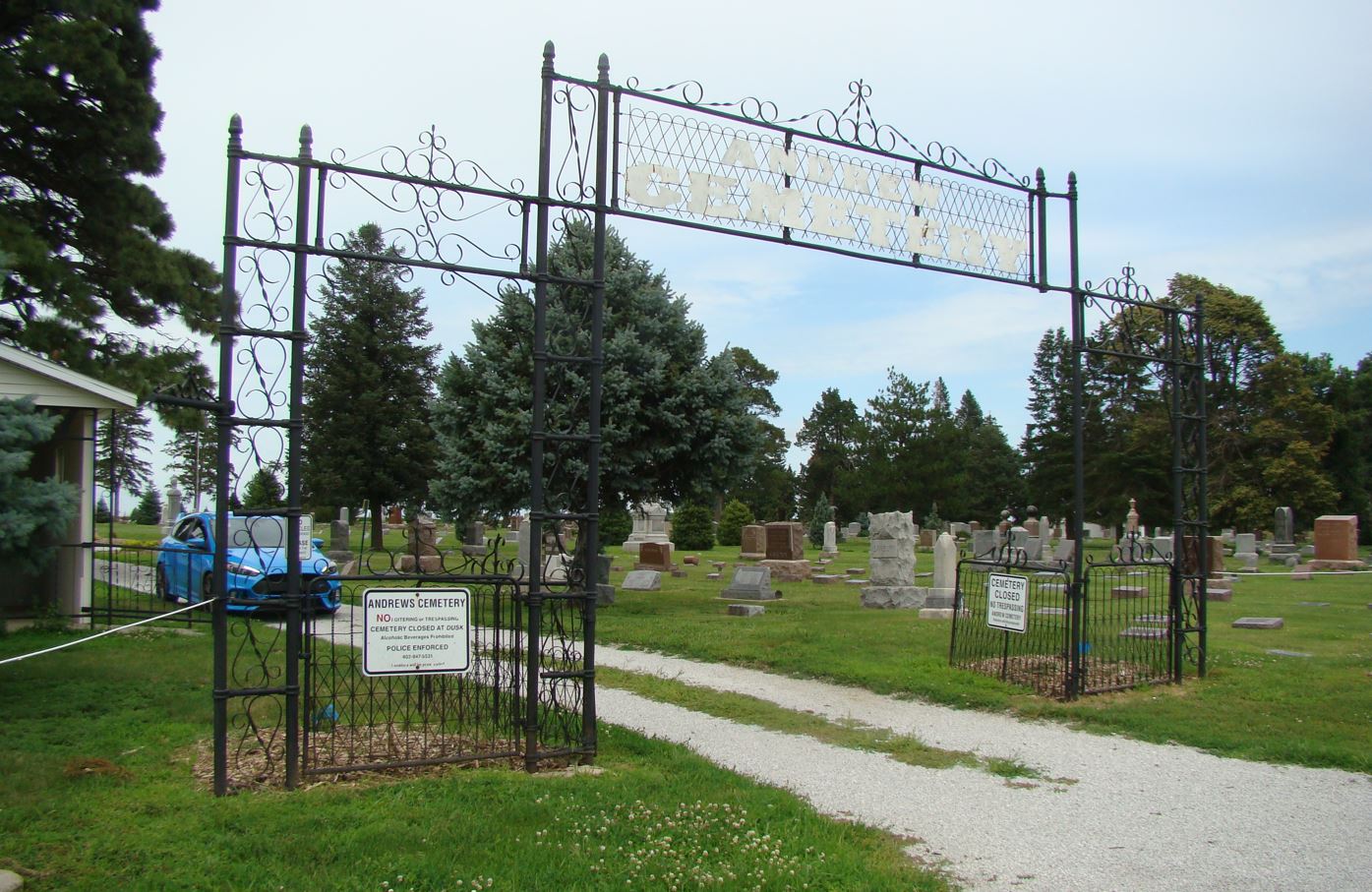 Andrew Cemetery cemetery grounds and headstones
