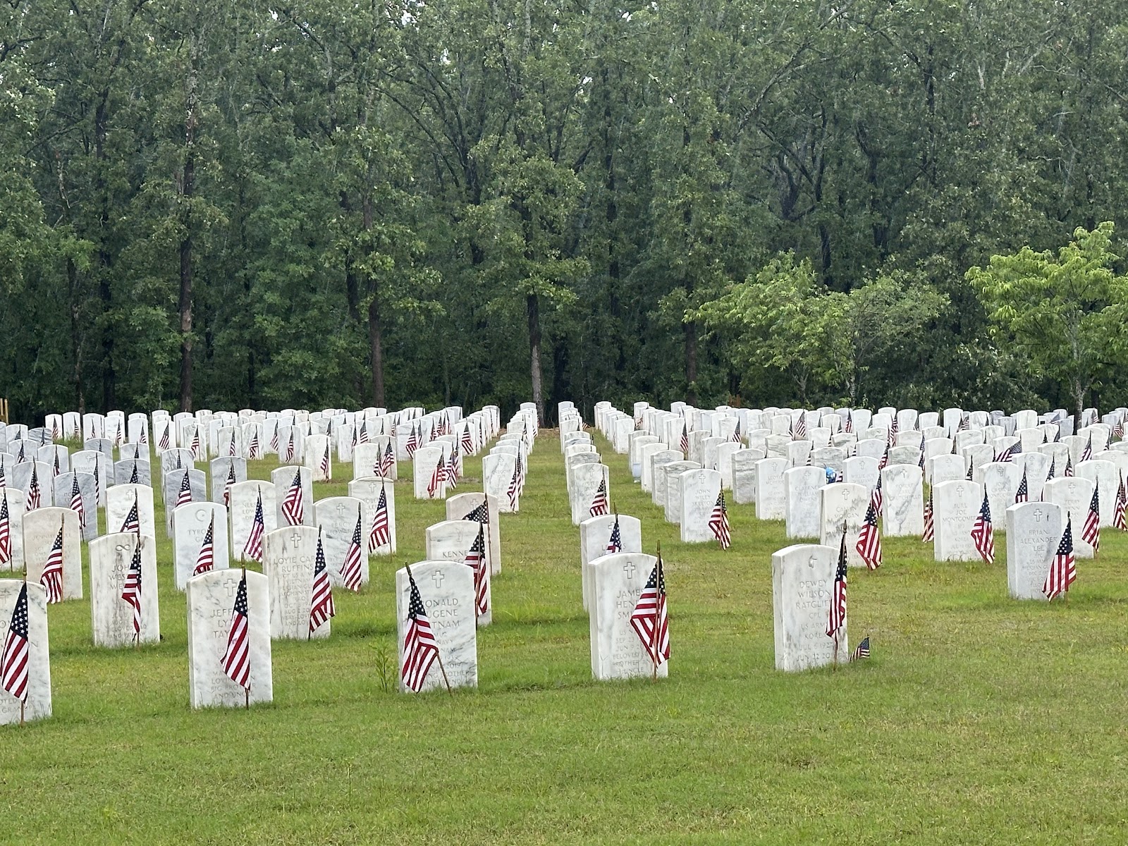 Arkansas State Veterans Cemetery headstone and grounds
