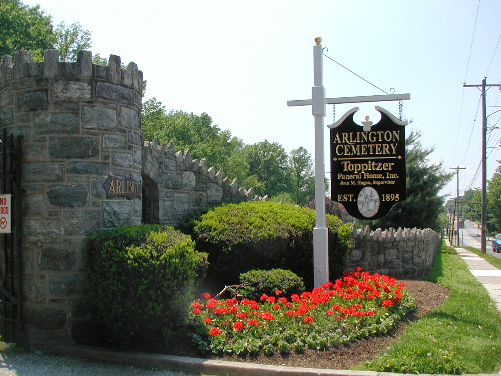 Arlington Cemetery headstone and grounds