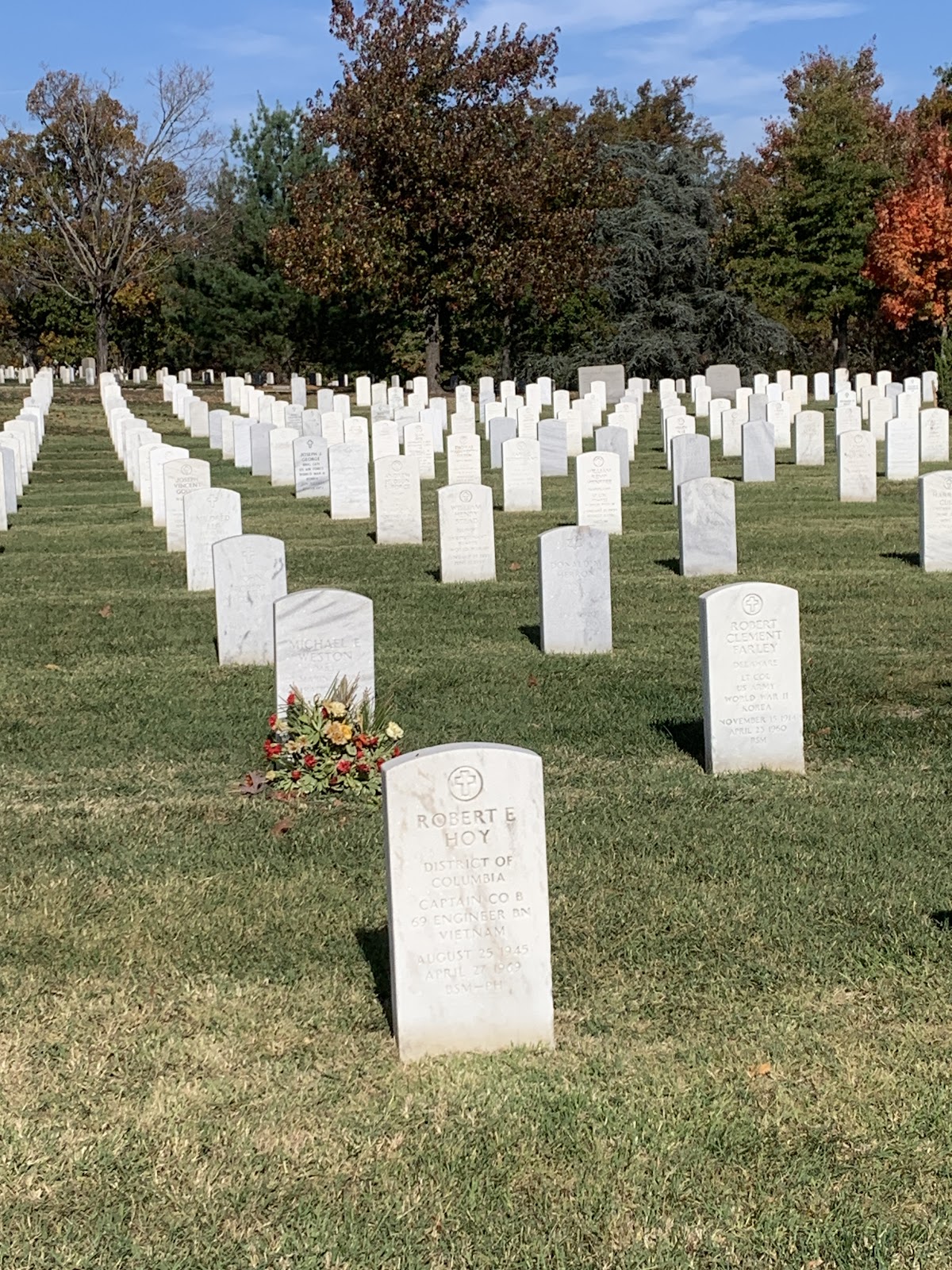 Arlington Cemetery cemetery grounds and headstones