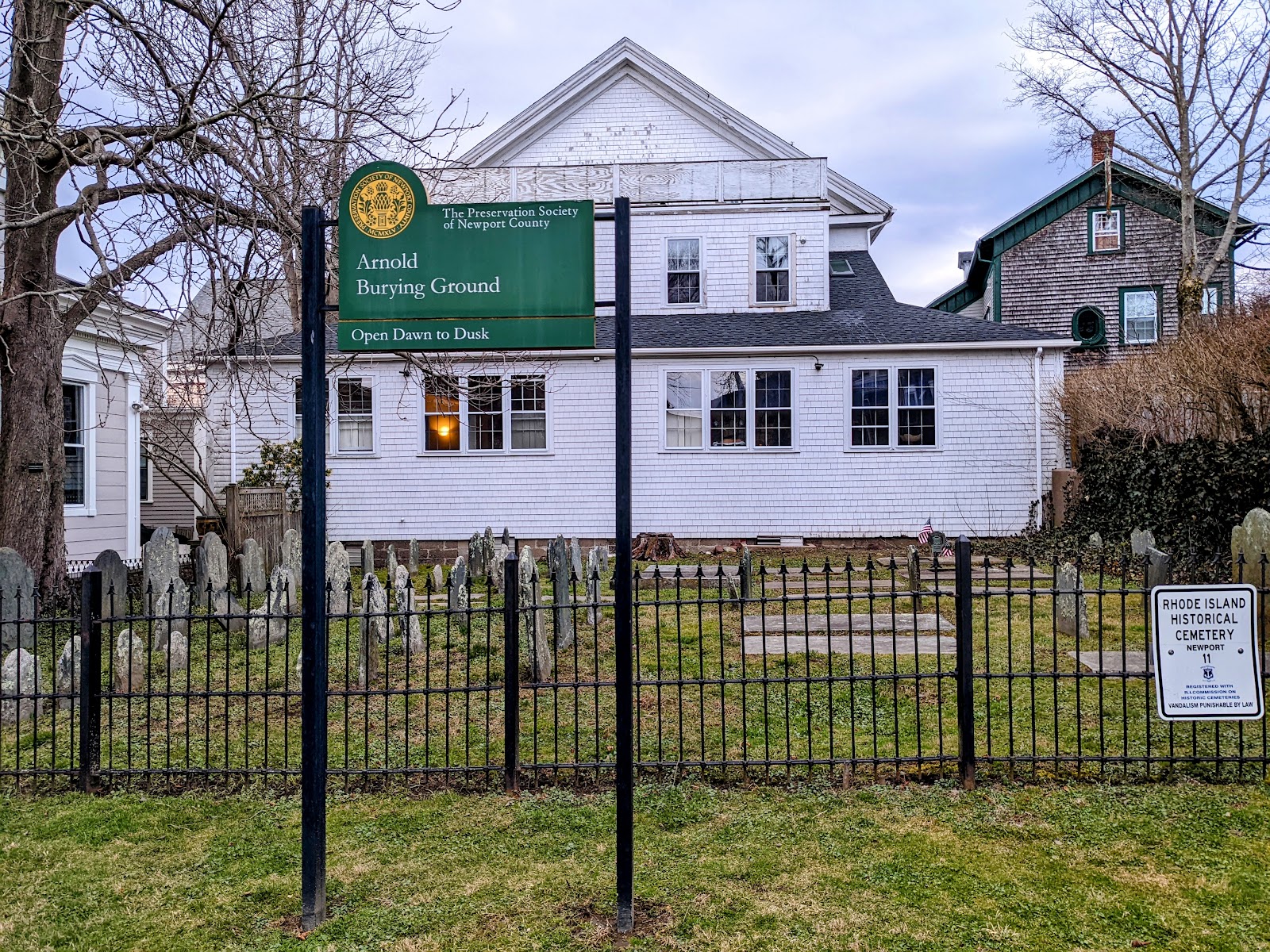 Arnold Cemetery headstone and grounds