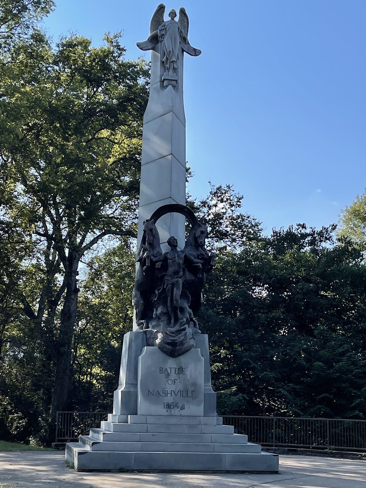 Battle of Nashville Monument Park cemetery grounds and headstones