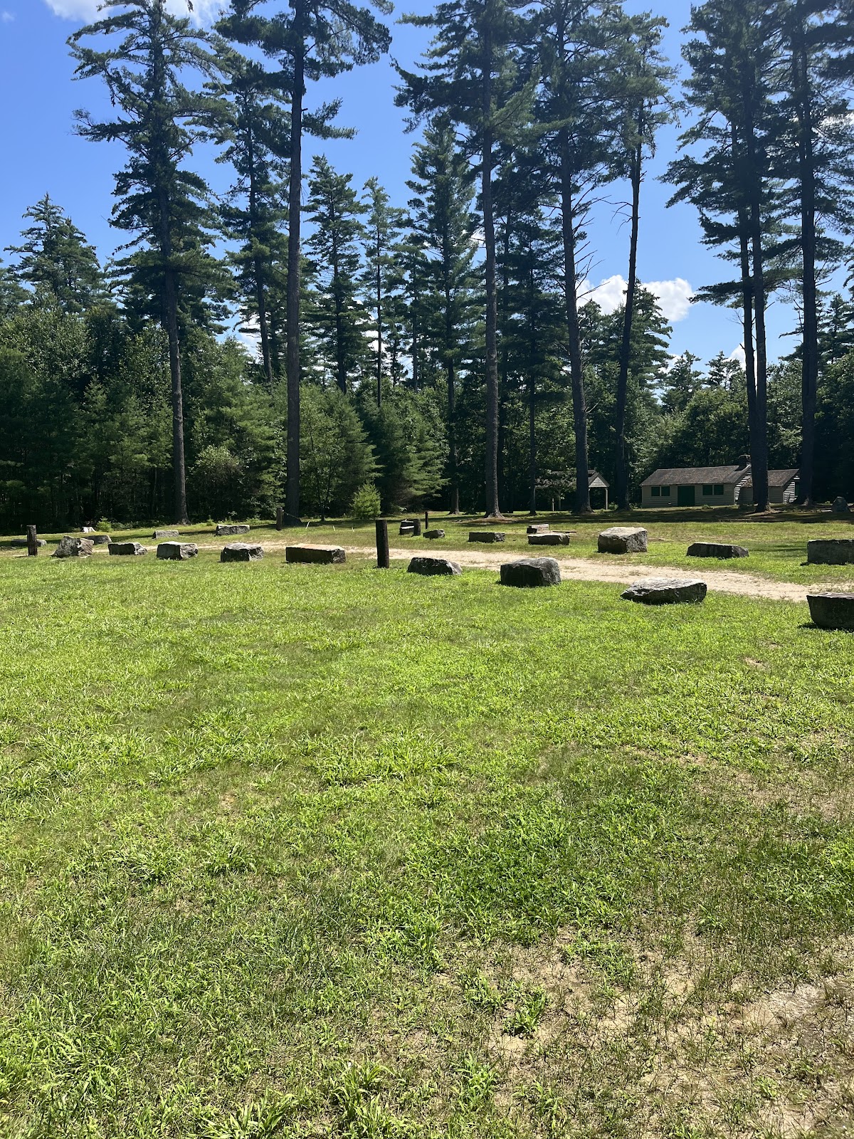 Bear Brook State Park Shelter Pavillion cemetery grounds and headstones