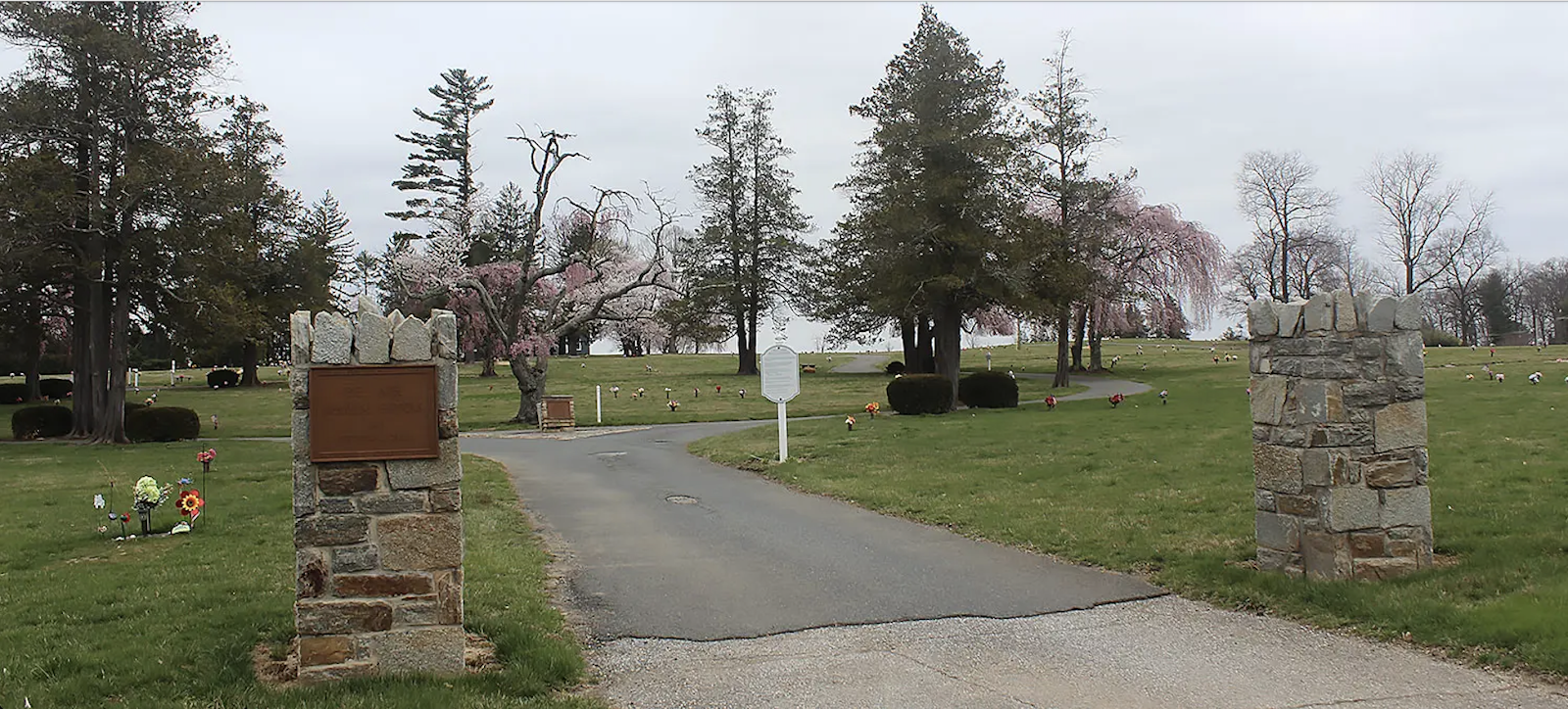 Bel Air Memorial Gardens cemetery grounds and headstones