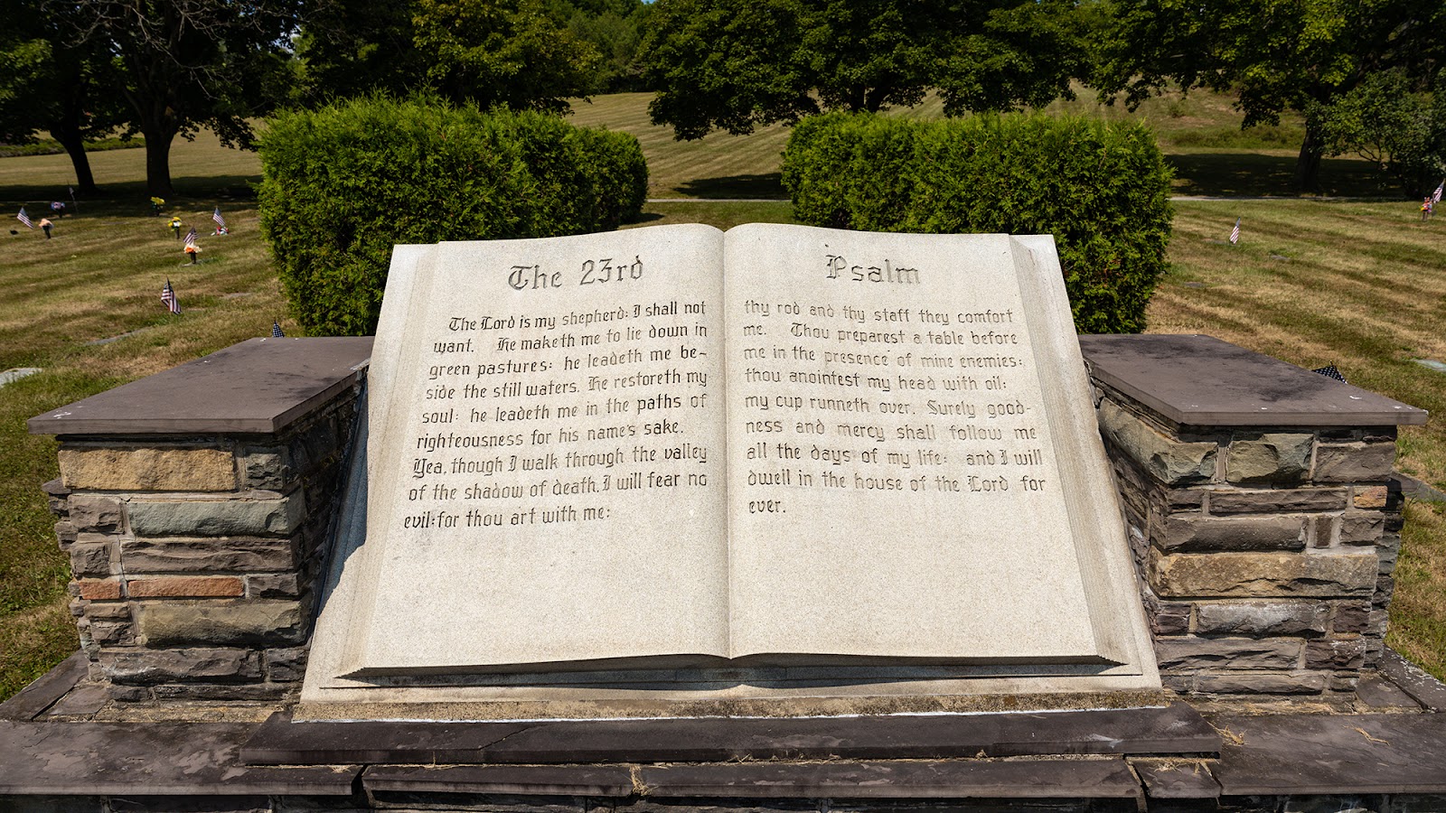 Blair Memorial Park headstone and grounds