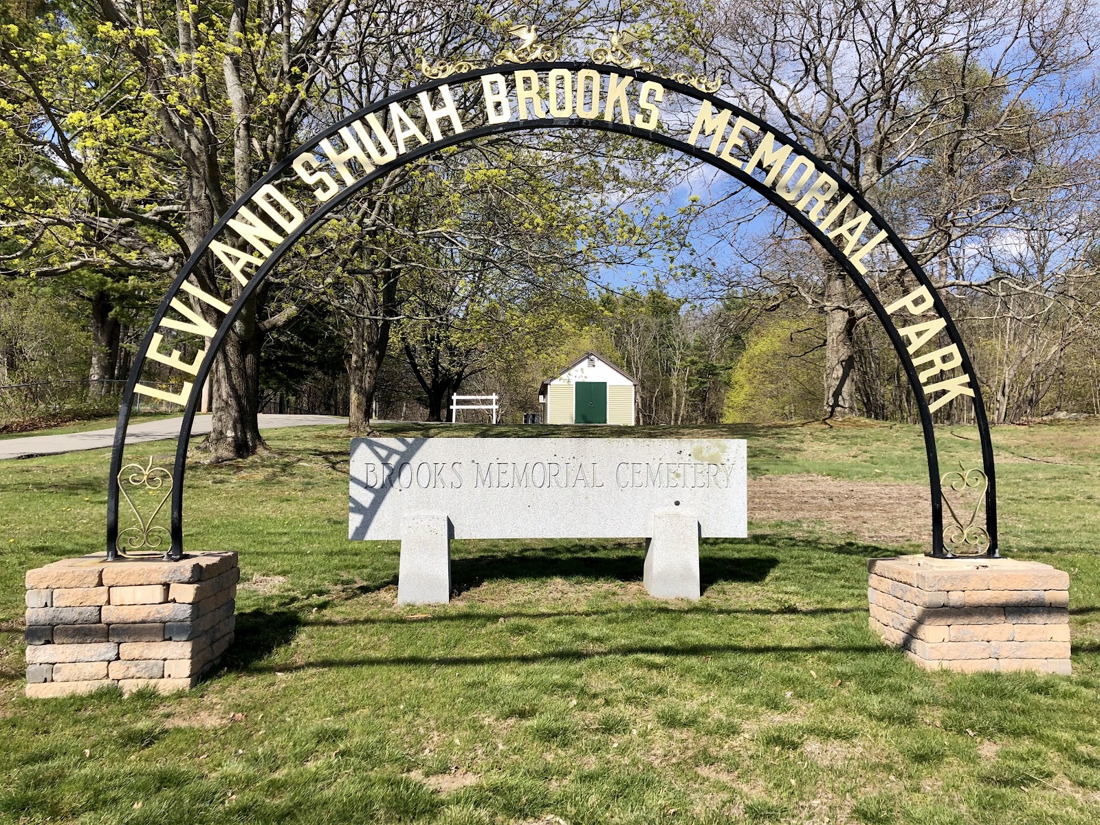 Brooks Memorial Park cemetery grounds and headstones