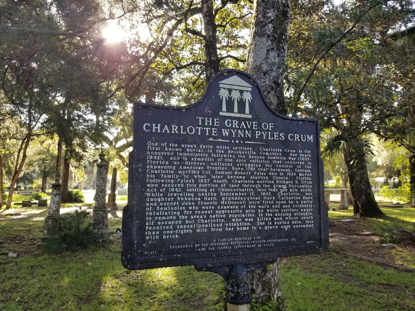 Brooksville Cemetery cemetery grounds and headstones