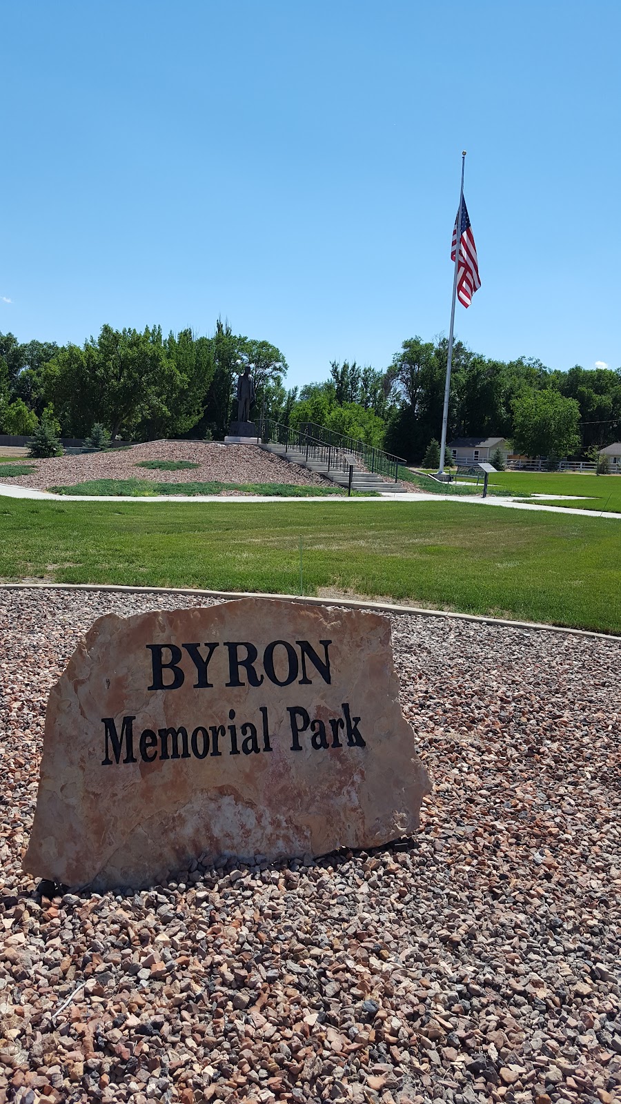 Byron Memorial Park headstone and grounds