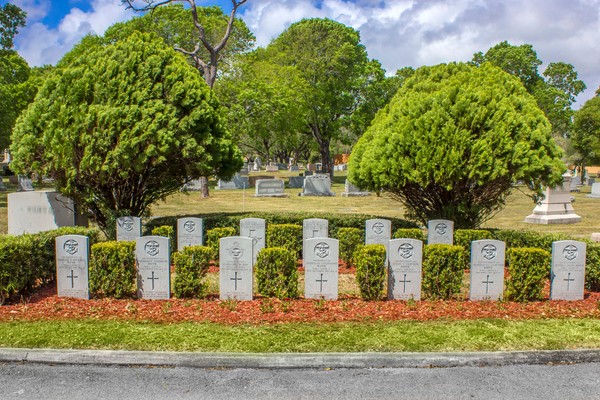 Caballero Rivero Woodlawn North cemetery grounds and headstones