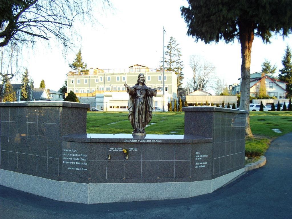 Calvary Cemetery headstone and grounds
