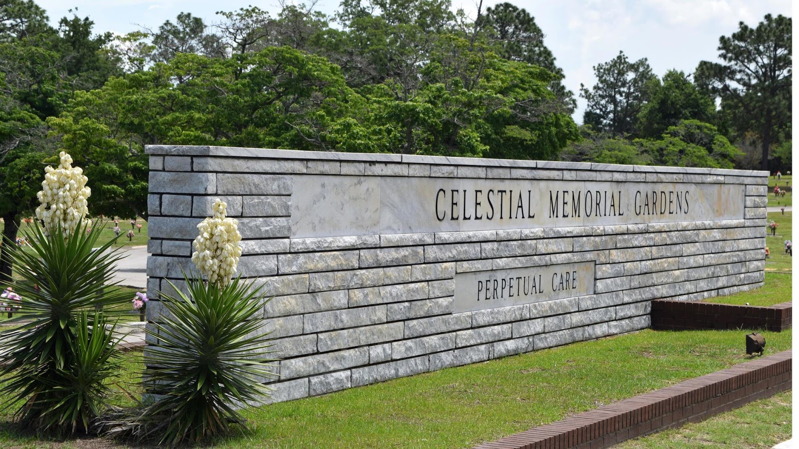 Celestial Memorial Gardens headstone and grounds