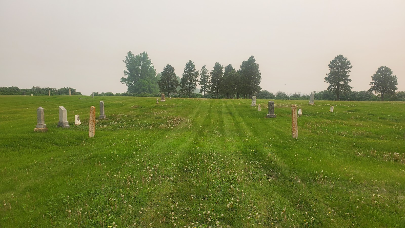 Cemetery Outside New Rockford cemetery grounds and headstones
