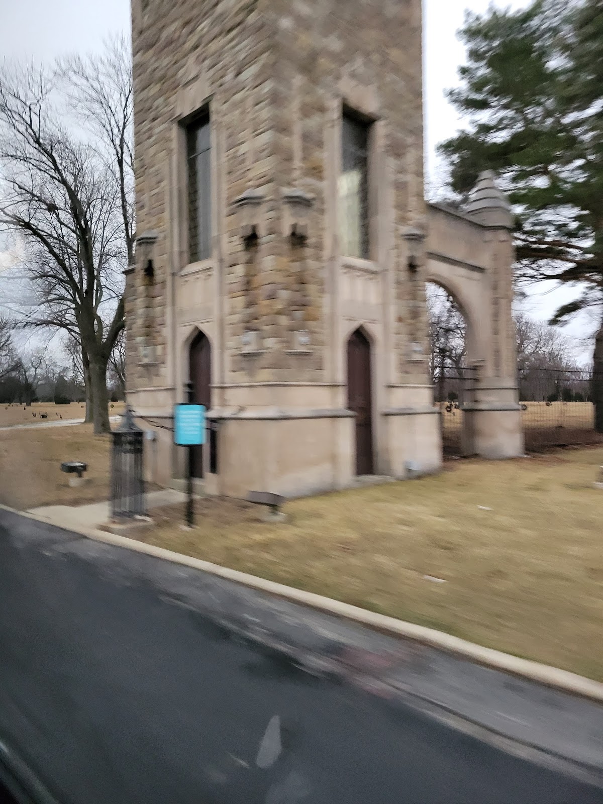 chapel of the chimes cemetery grounds and headstones
