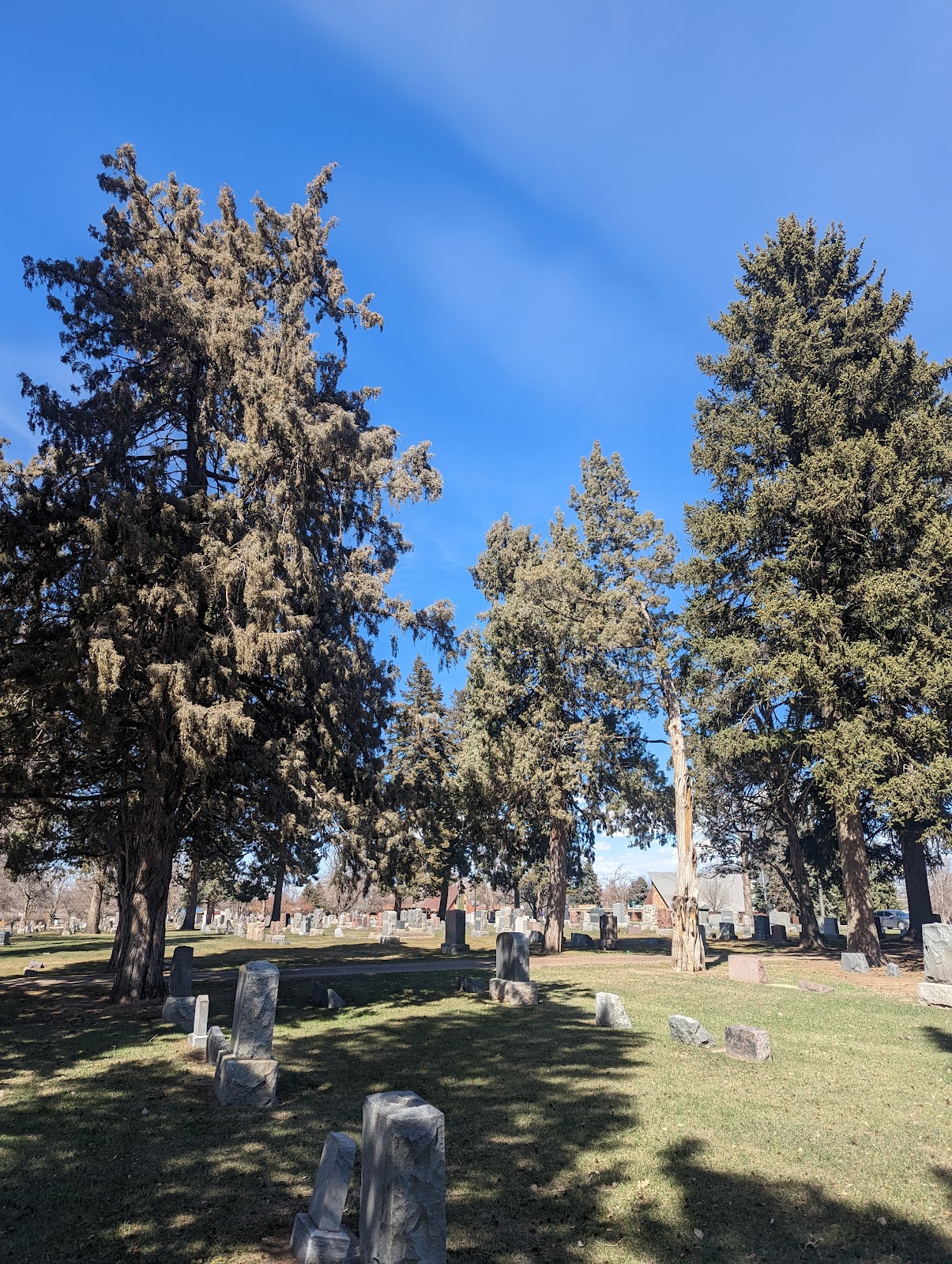 City of Loveland Burial Park cemetery grounds and headstones