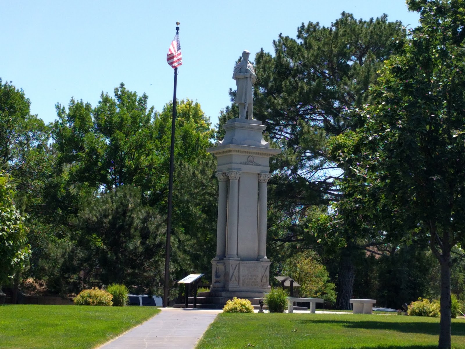 Civil War Monument cemetery grounds and headstones