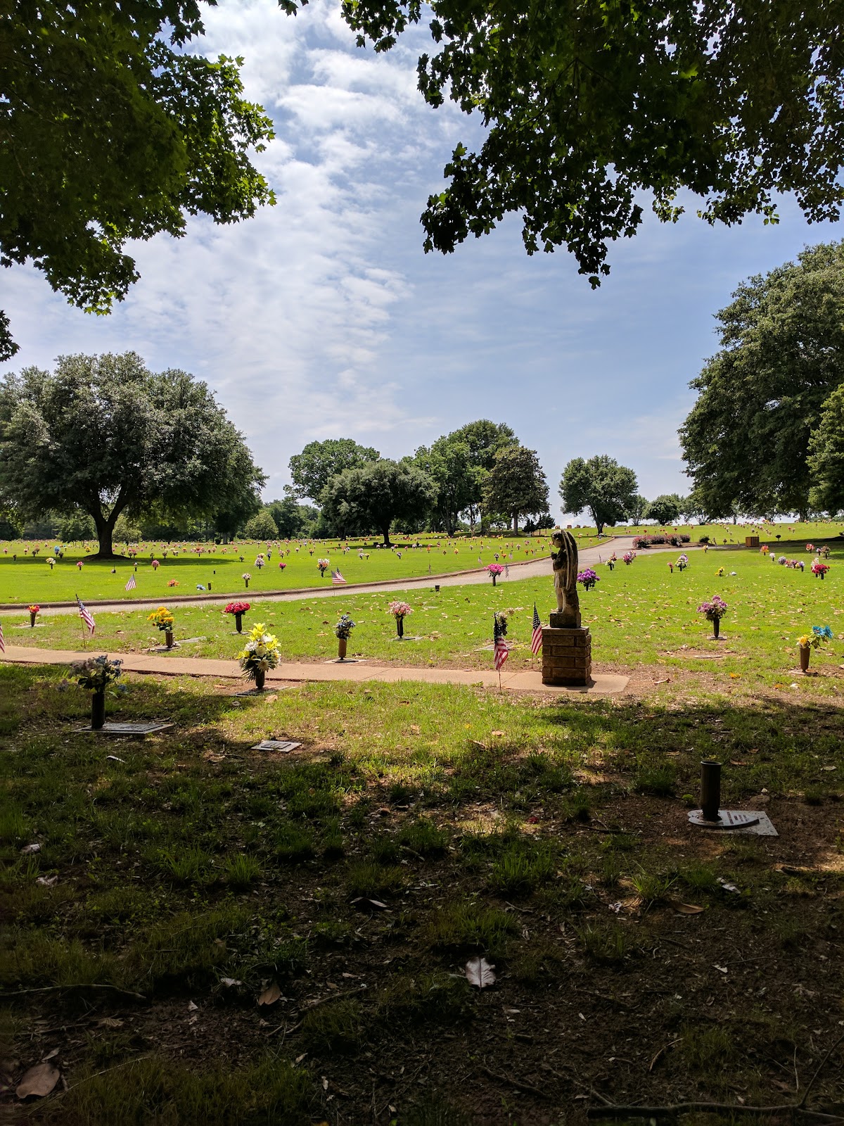 Cleveland Memorial Park headstone and grounds