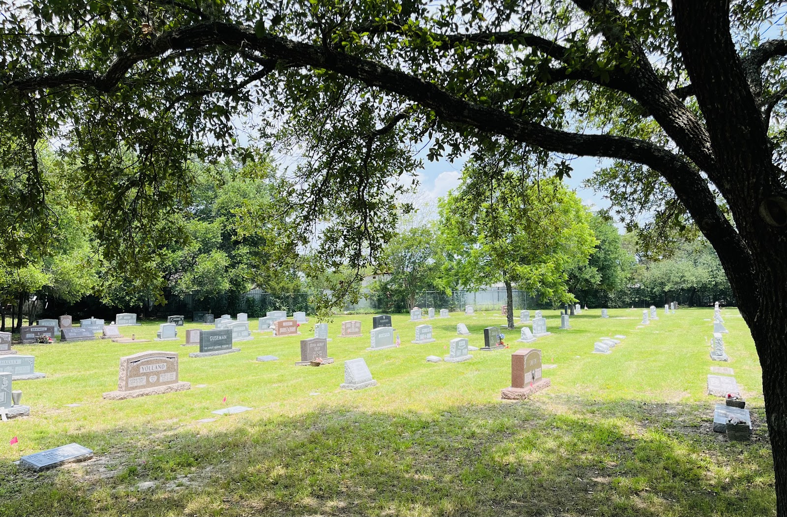 College Station City Cemetery headstone and grounds