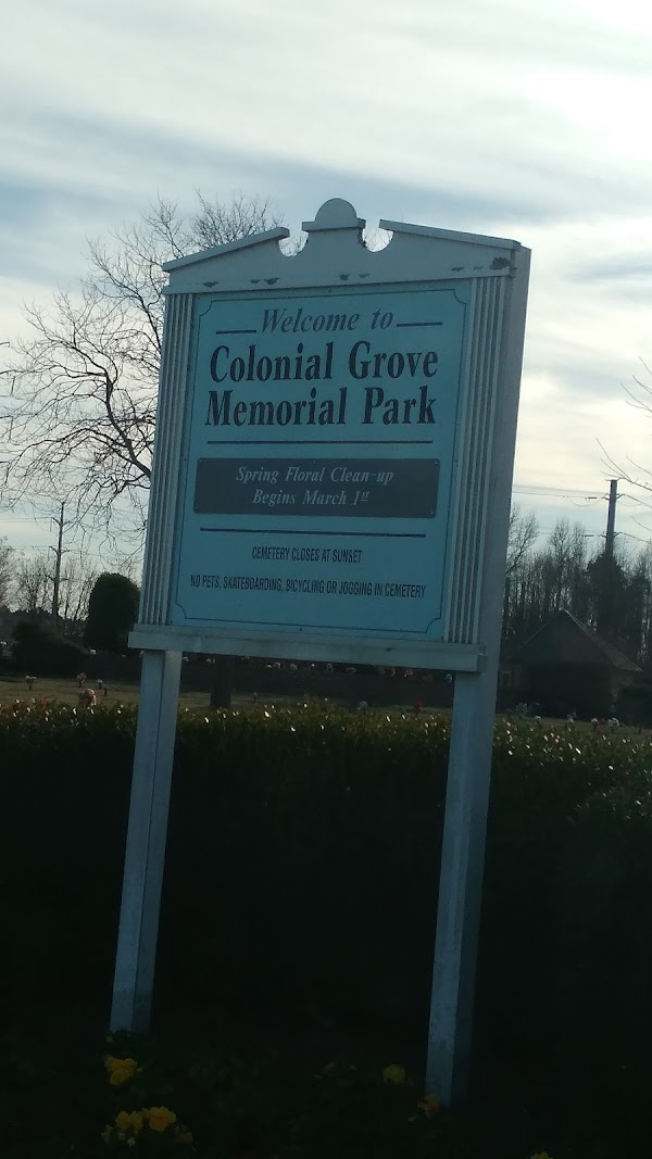 Colonial Grove Memorial Park grounds