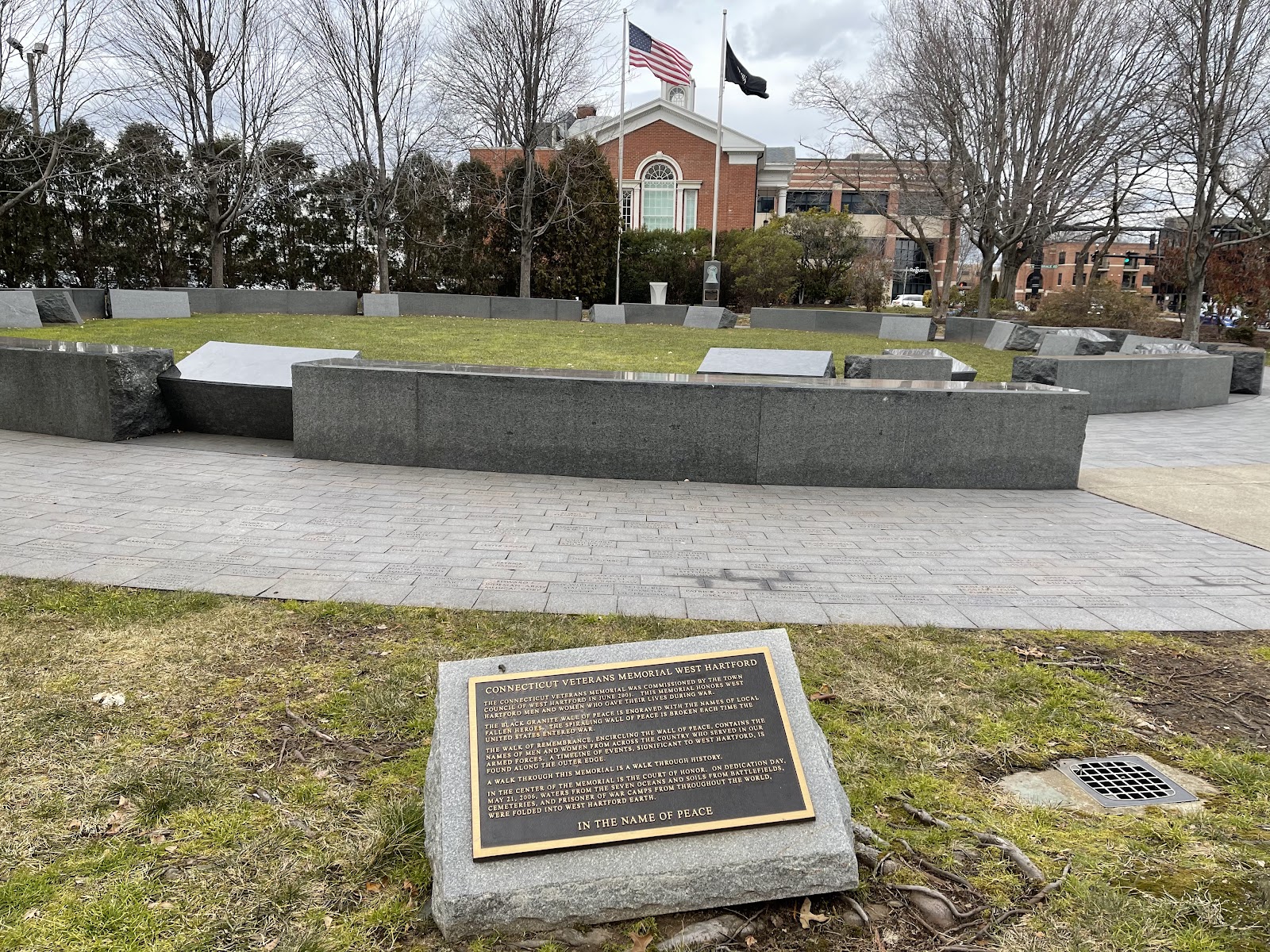 Connecticut Veteran's Memorial cemetery grounds and headstones