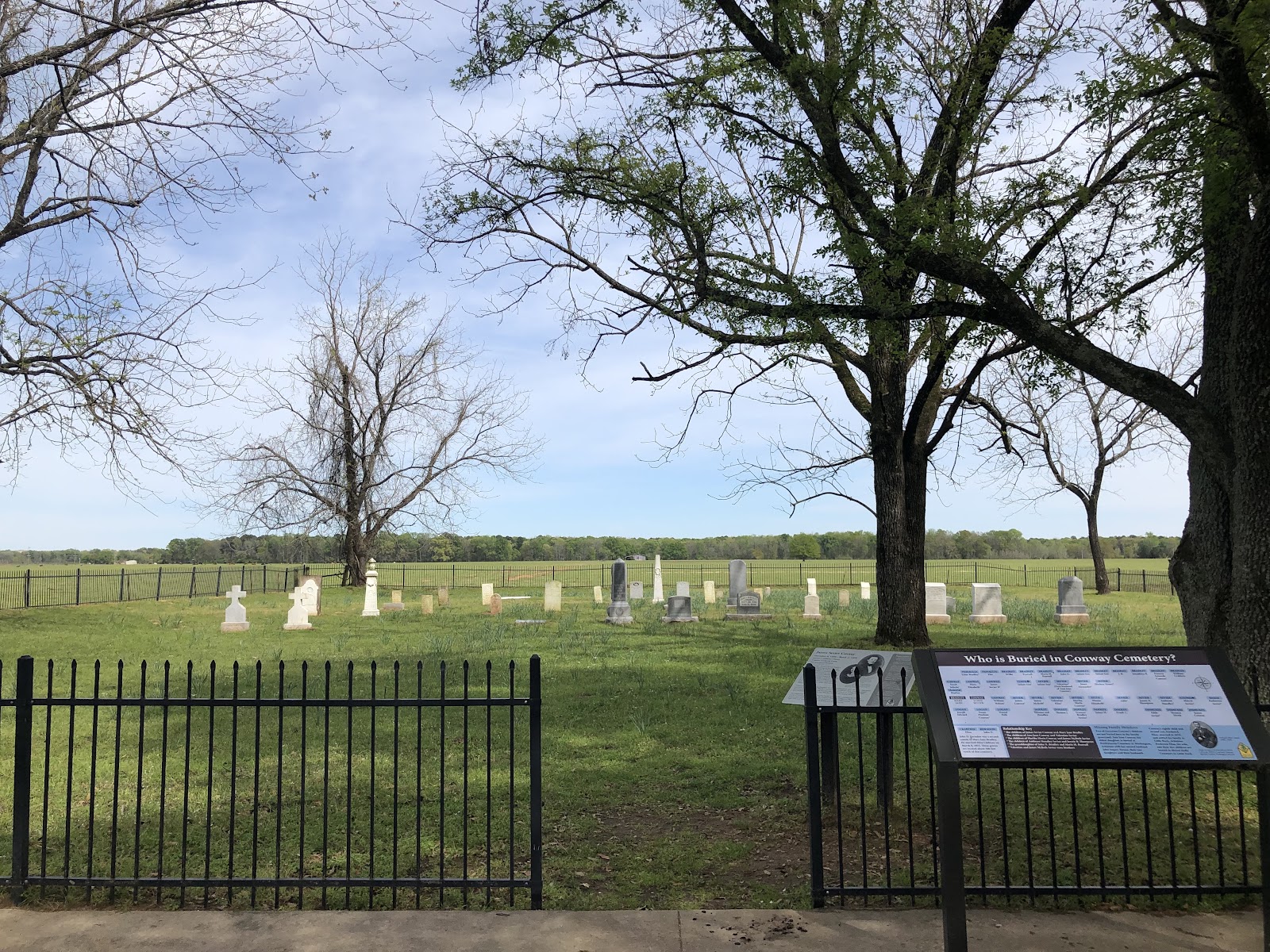 Conway Cemetery Historic State Park cemetery grounds and headstones