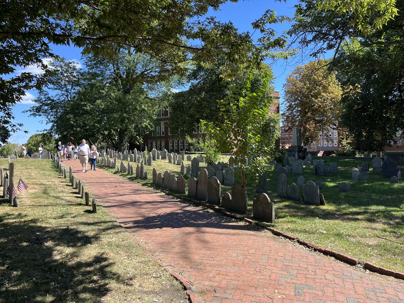 Copps Hill Burying Ground cemetery grounds and headstones