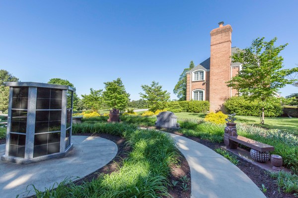 Crest Lawn Memorial Gardens cemetery grounds and headstones