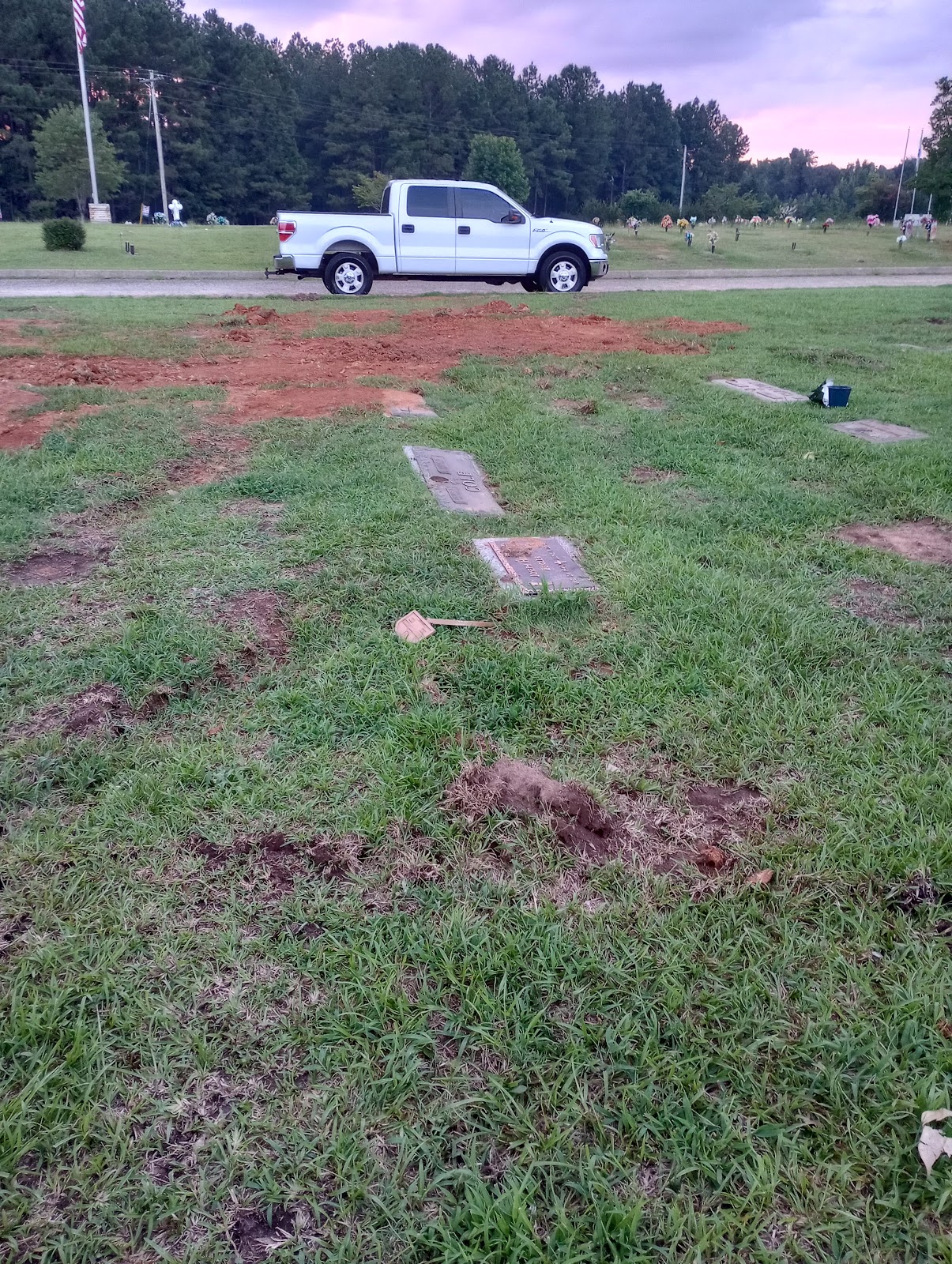 Crestlawn Memorial Gardens headstone and grounds