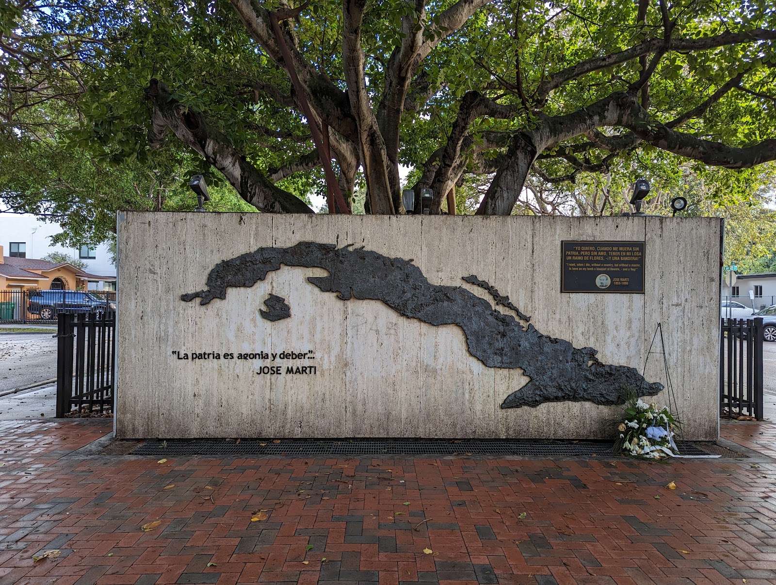Cuban Memorial Boulevard Park cemetery grounds and headstones