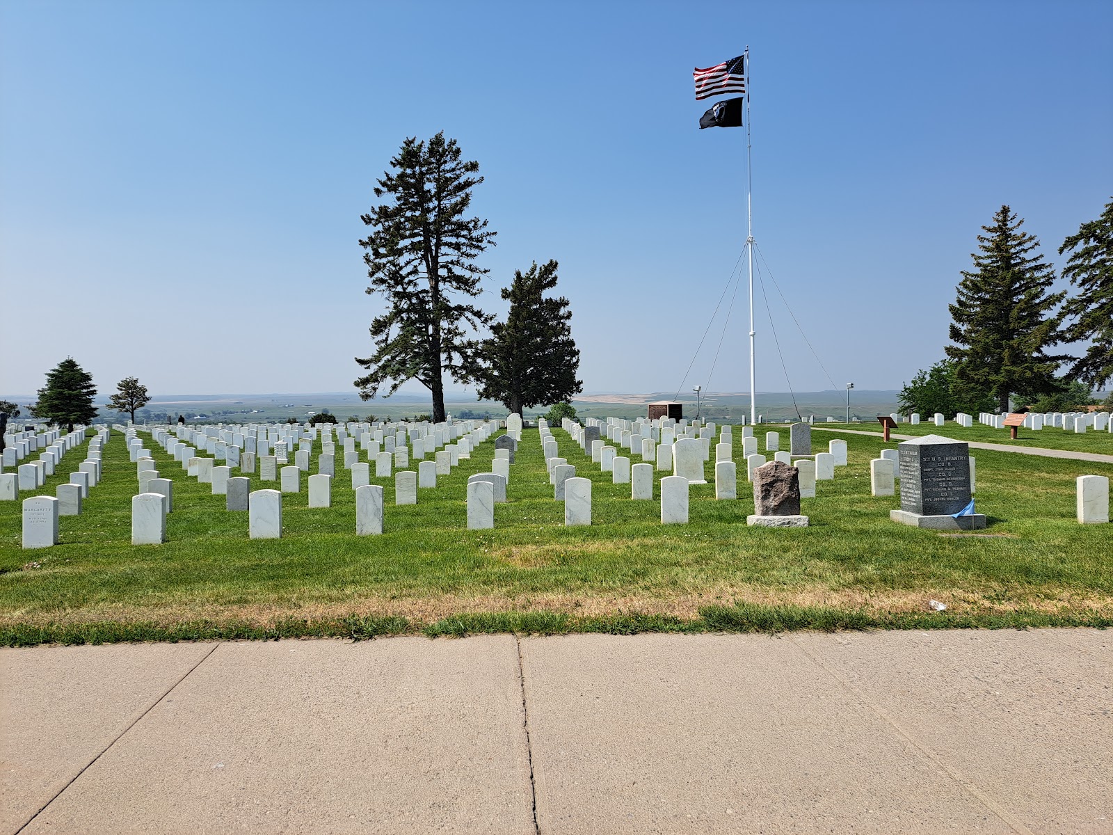 Custer National Cemetery cemetery grounds and headstones