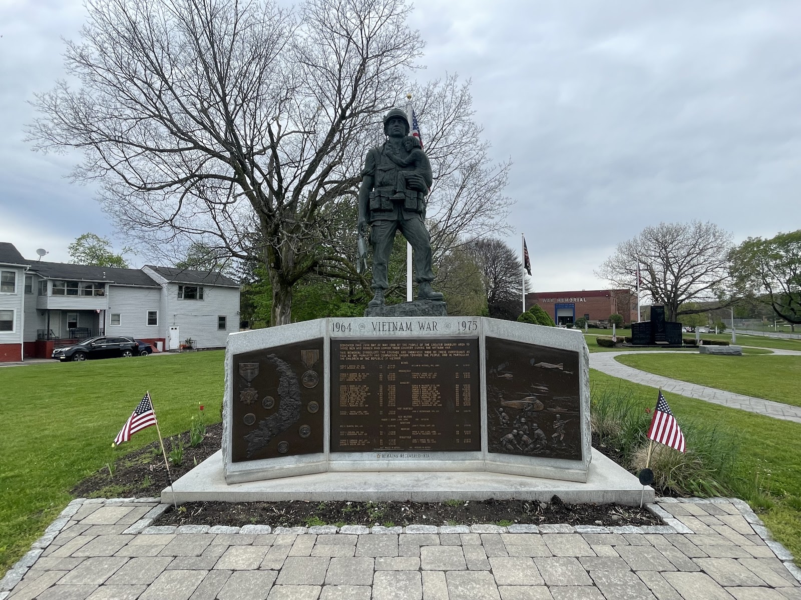 Danbury War Memorial cemetery grounds and headstones