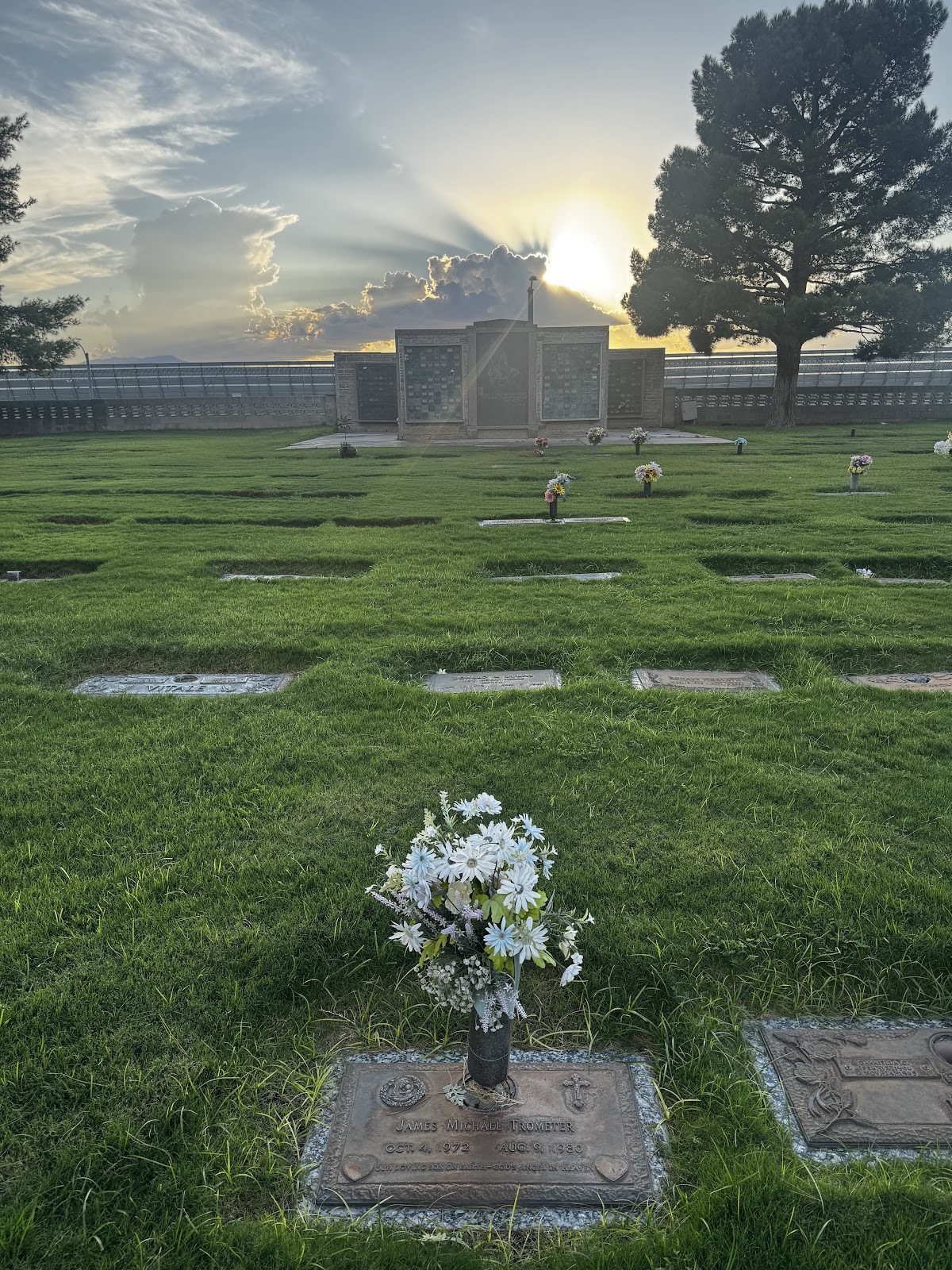 Davis Funeral Home & Memorial Park cemetery grounds and headstones