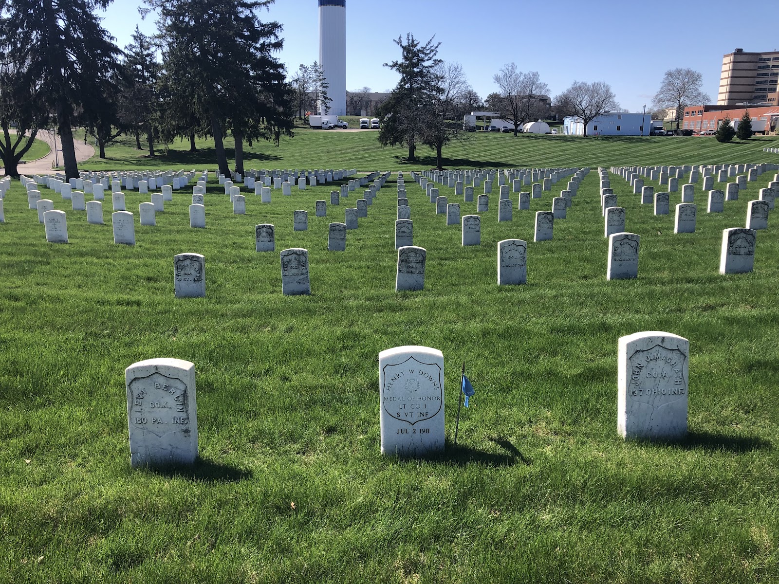 Dayton National Cemetery headstone and grounds