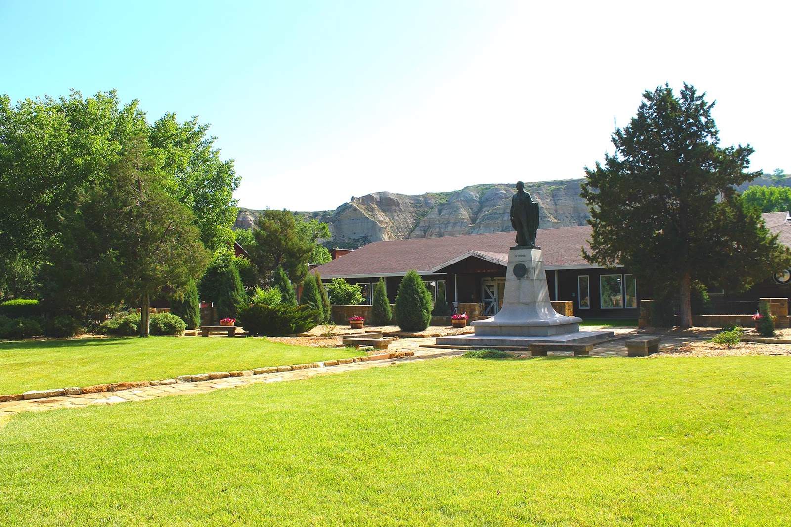 De Mores Memorial Park cemetery grounds and headstones