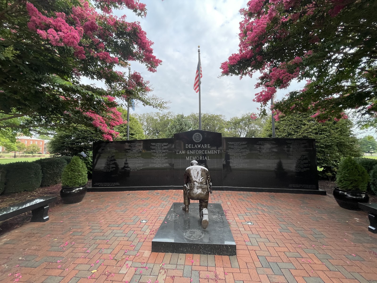 Delaware Law Enforcement Memorial cemetery grounds and headstones