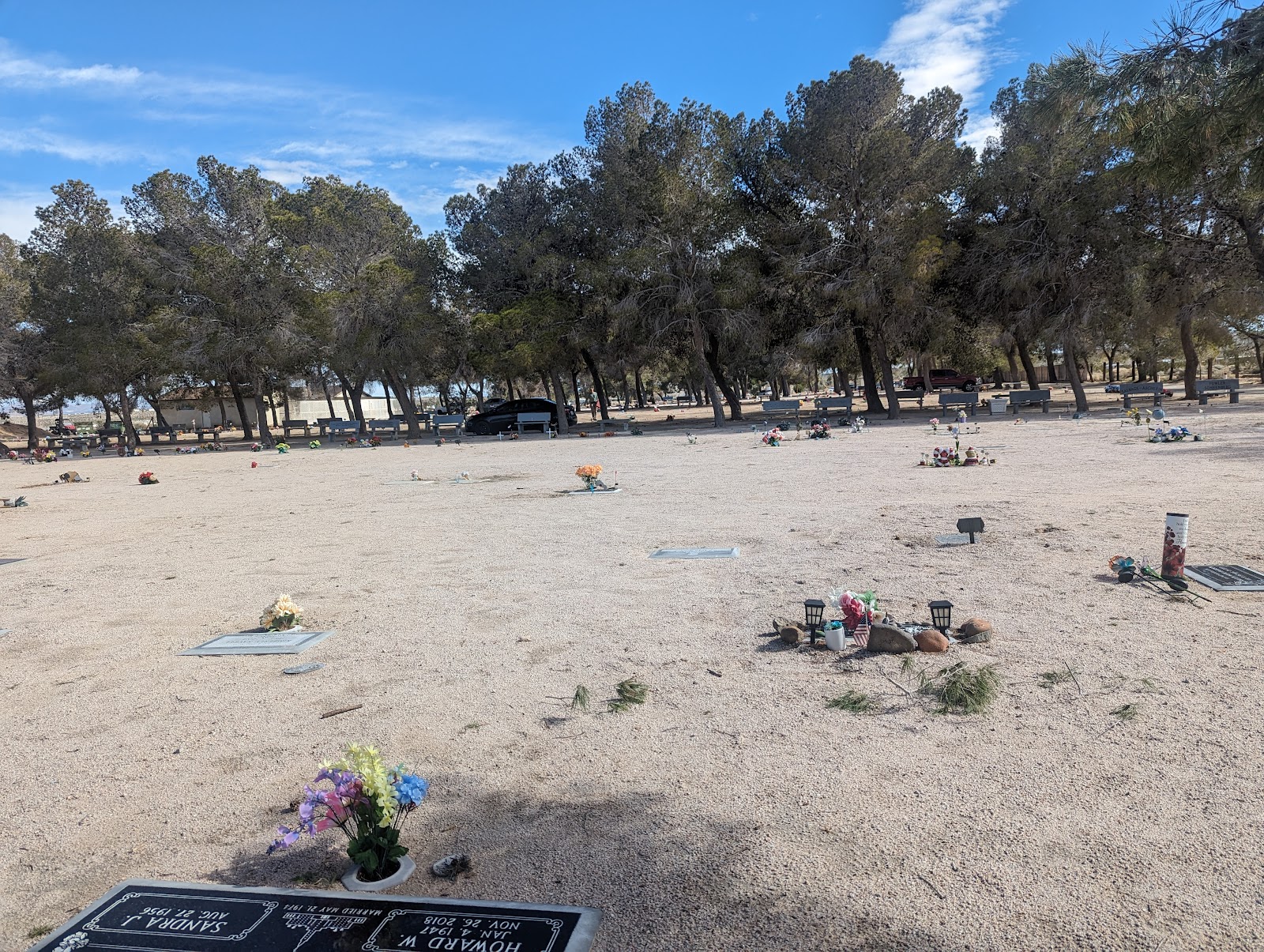 Desert Memorial Park cemetery grounds and headstones