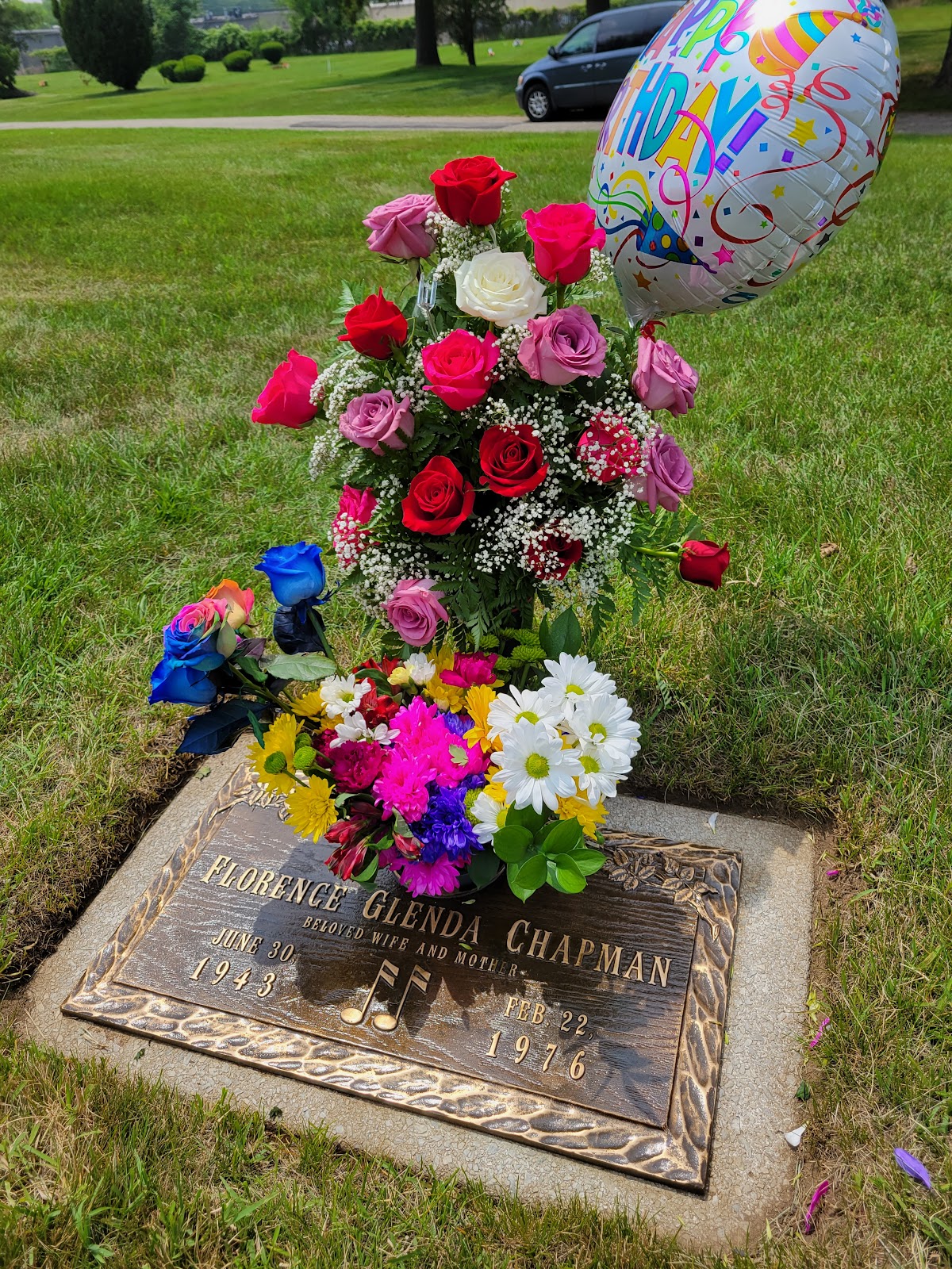 Detroit Memorial Park (East) cemetery grounds and headstones