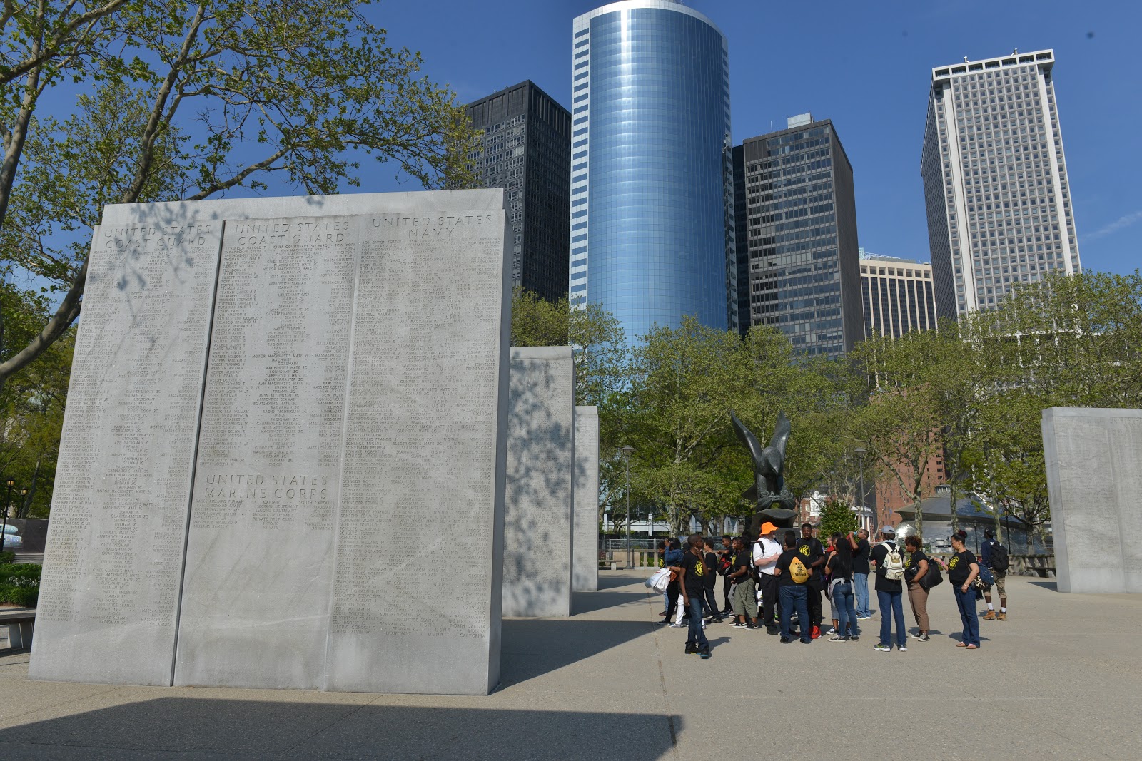 East Coast Memorial cemetery grounds and headstones