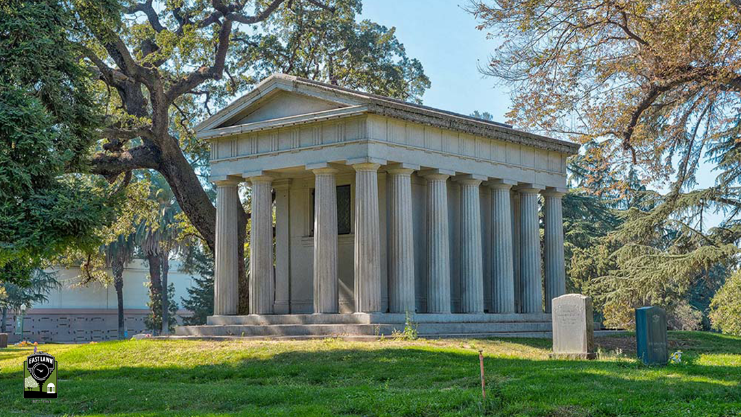 East Lawn Memorial Park cemetery grounds and headstones