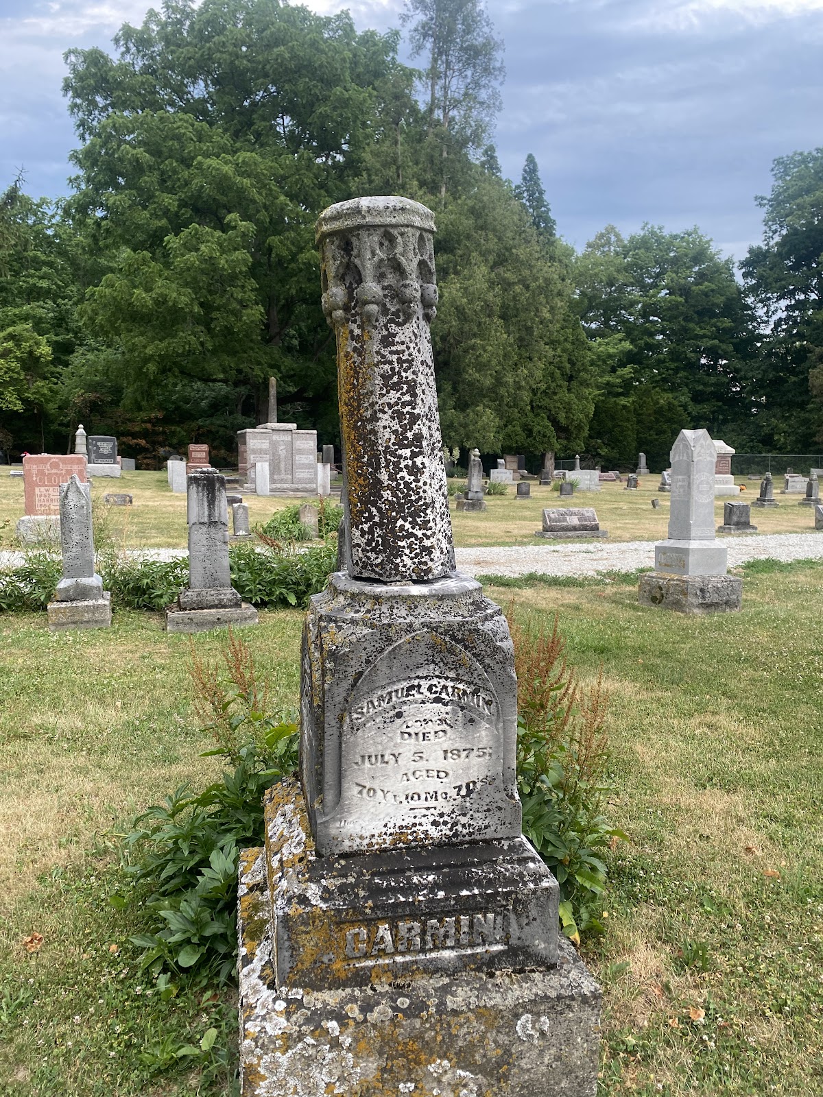 Elizabethtown Cemetery 1839 cemetery grounds and headstones