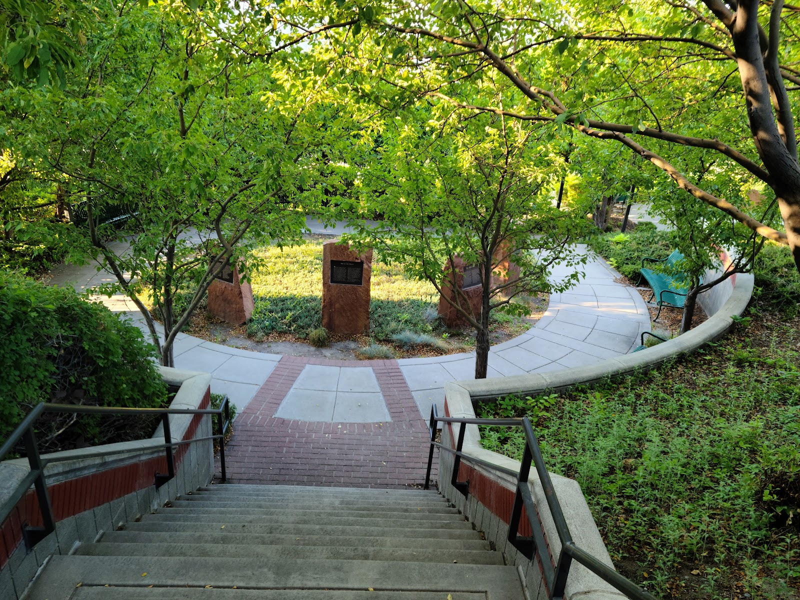 Ensign Peak Memorial Garden cemetery grounds and headstones