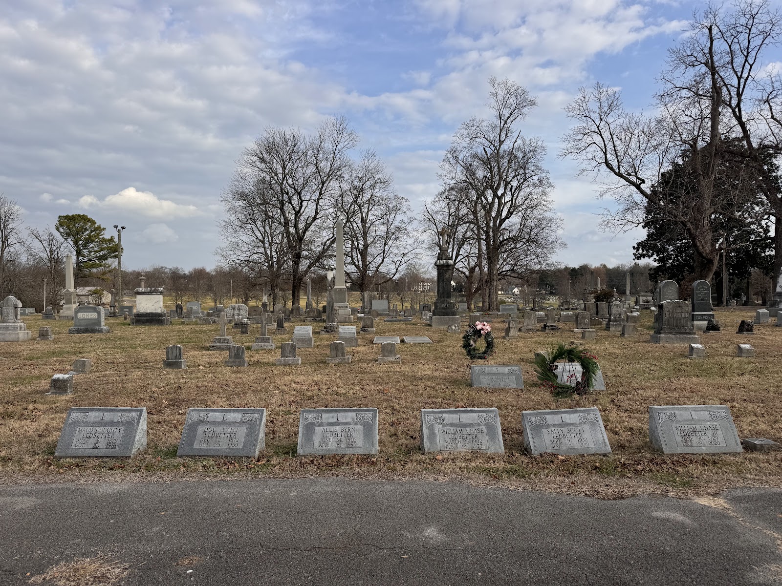 Evergreen Cemetery cemetery grounds and headstones