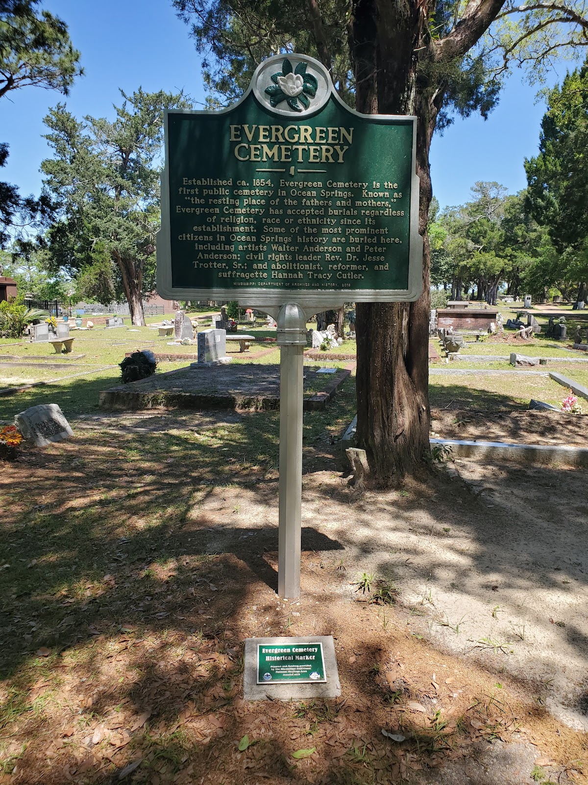 Evergreen Cemetery cemetery grounds and headstones