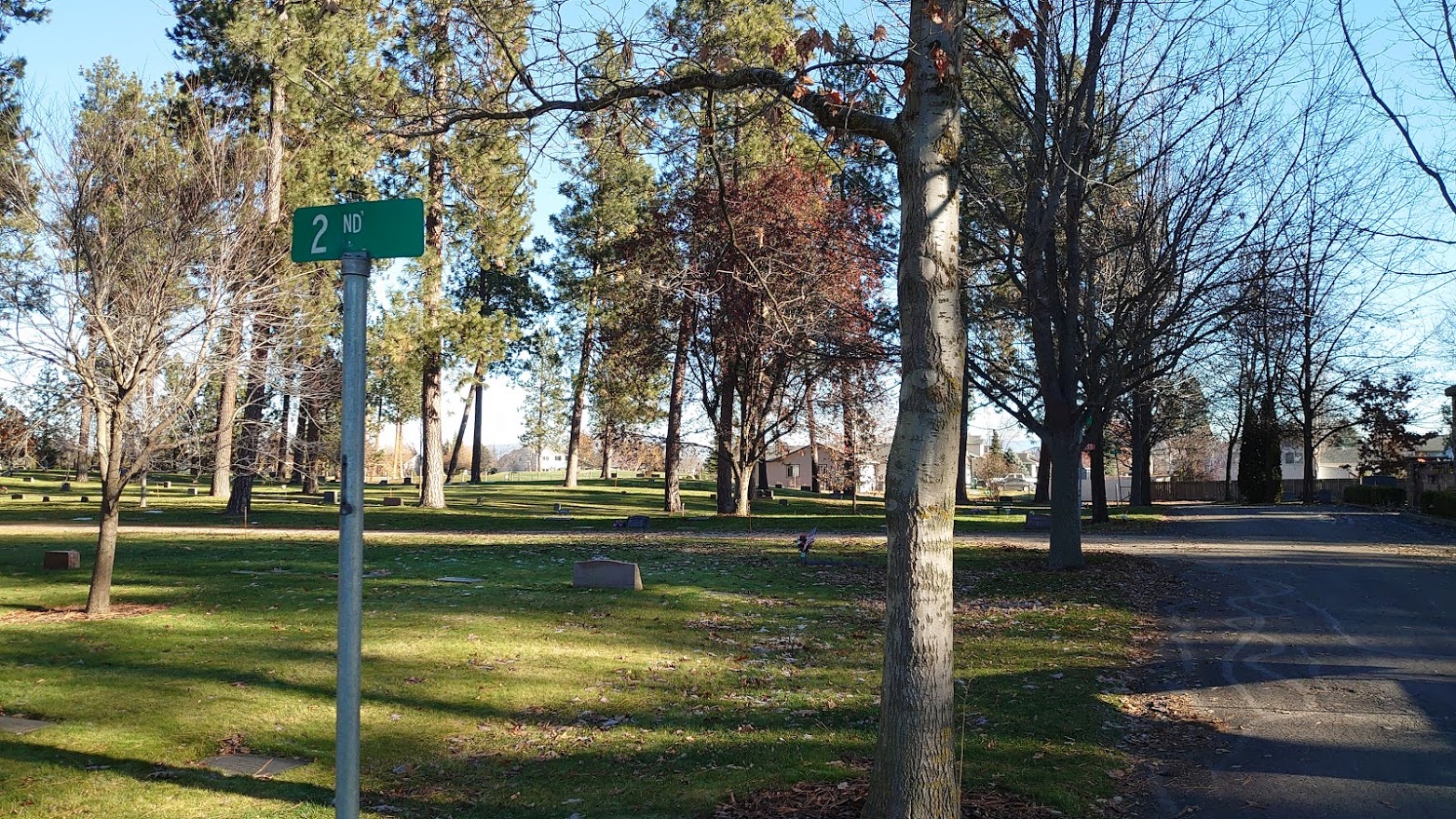 Evergreen Cemetery cemetery grounds and headstones