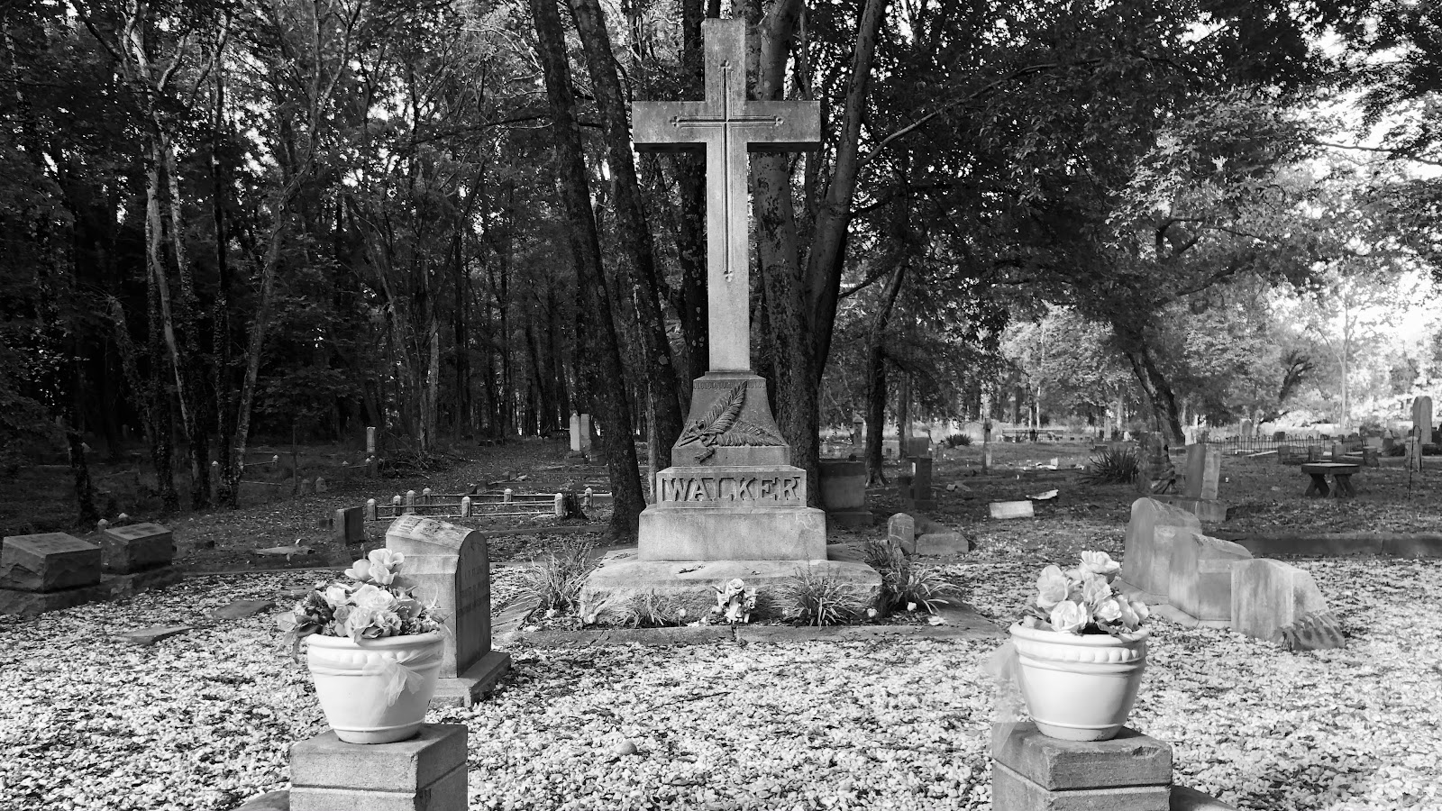 Evergreen Cemetery cemetery grounds and headstones