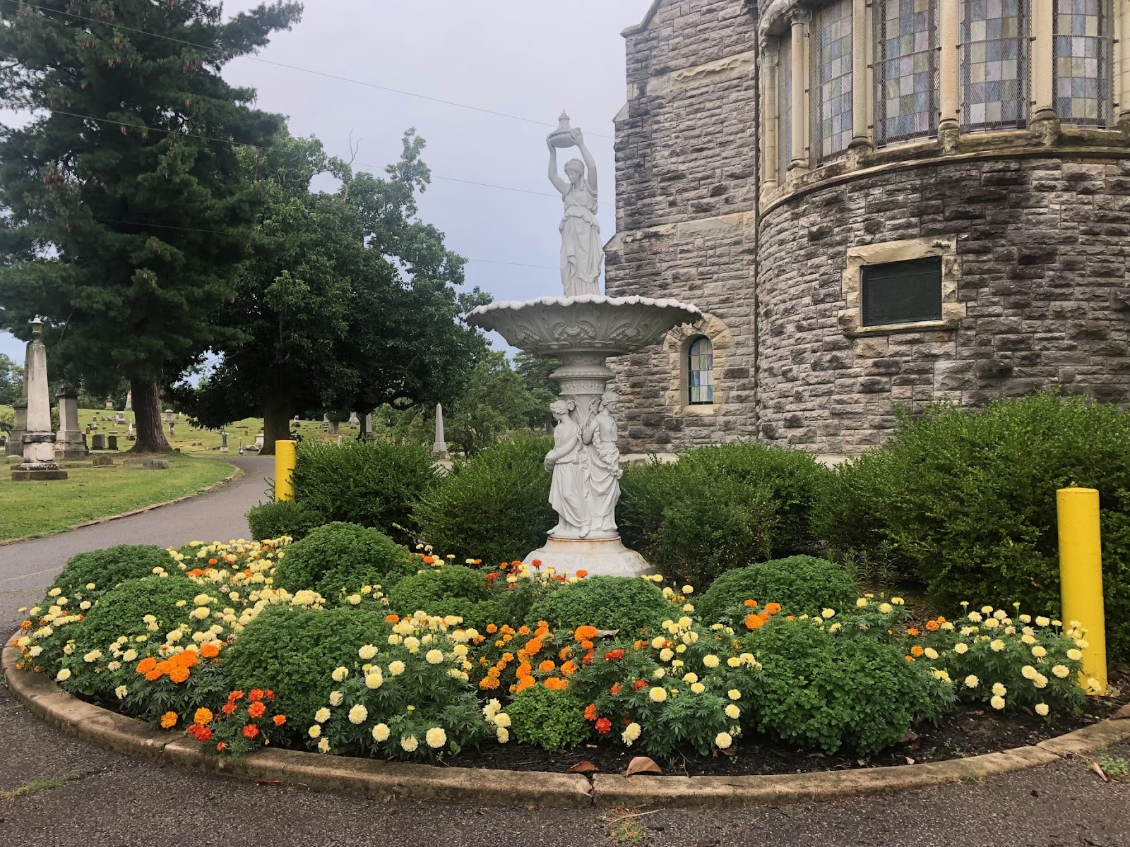 Evergreen Cemetery cemetery grounds and headstones