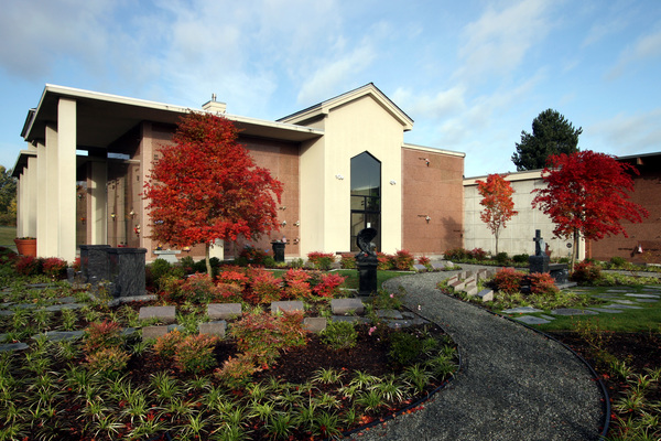 Evergreen Funeral Home & Cemetery cemetery grounds and headstones