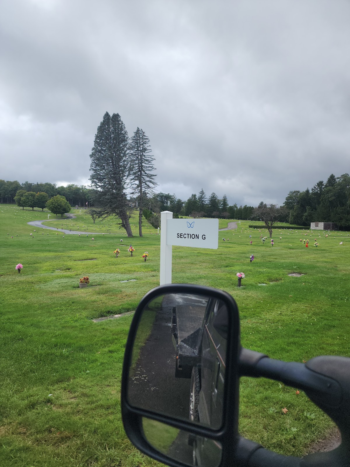 Fairview Memorial Park headstone and grounds