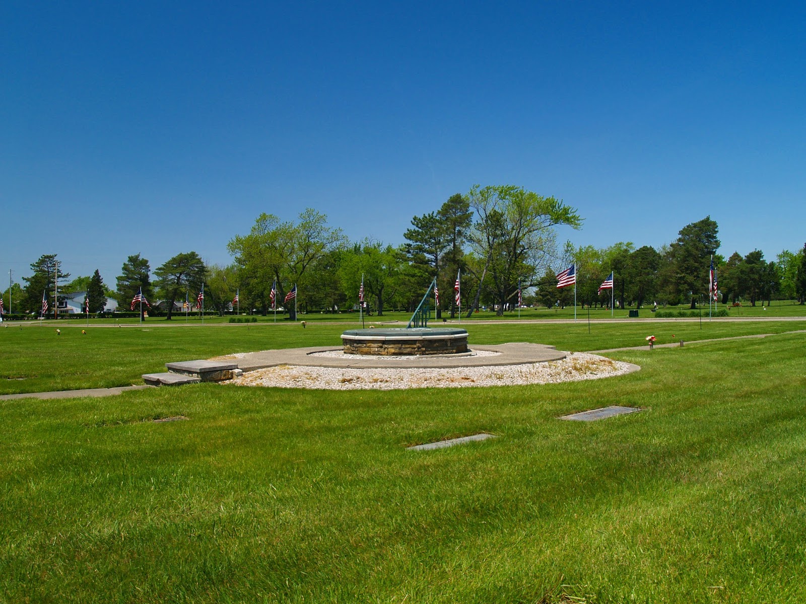 Flint Memorial Park cemetery grounds and headstones
